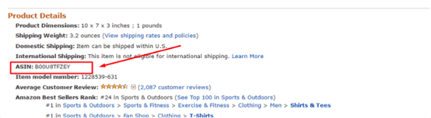 Amazon ASIN vinden vanuit de Product Details.