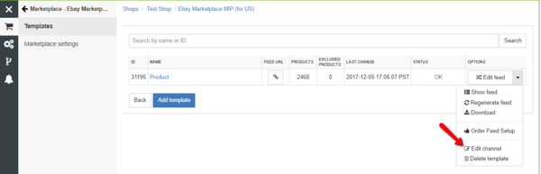eBay Merchant Integration Platform FTP settings.