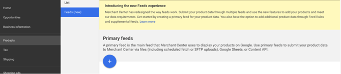 Google Merchant Center Primaire Feed.